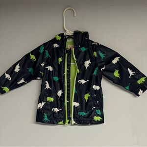 Kids Wonder Nation  NWOT Rain Jacket with Green & White Dinosaur Print